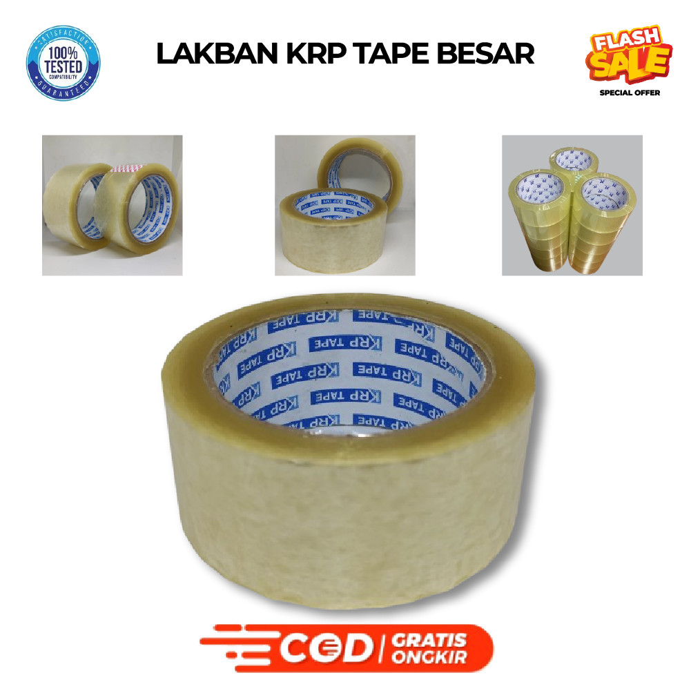

Lakban KRP Tape besar bening 90 yrd 45 mm