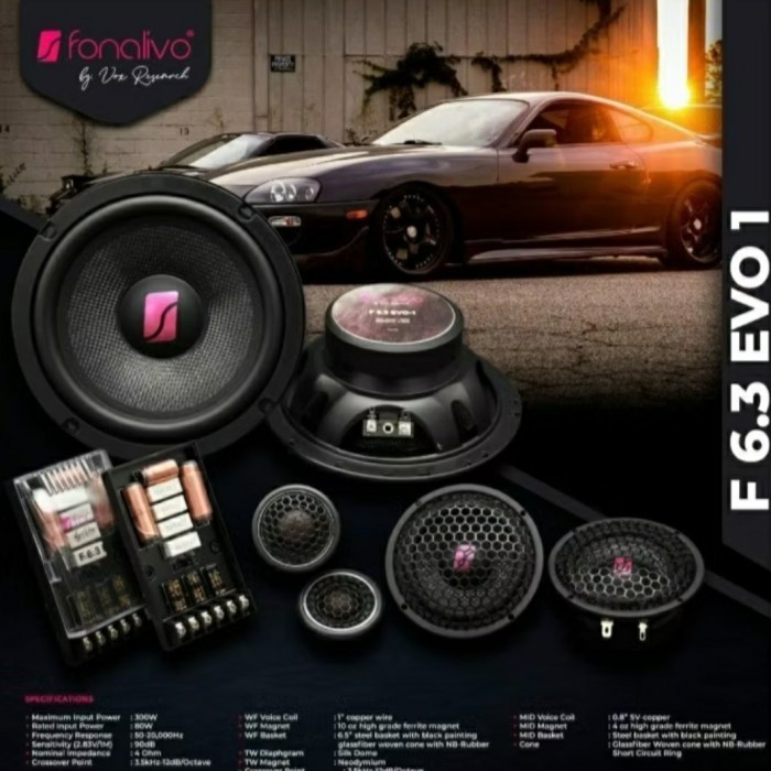 MS99 Speaker Split 3 Way FONALIVO F 6.3 EVO-1 By VOX RESEARCH Component Set Mobil F6.3 EVO1 EVO 1