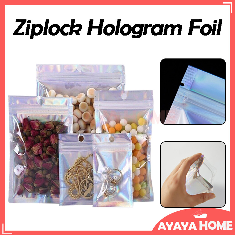 

Plastik Klip Hologram Flat/Souvenir Ziplock Hologram Foil Plastik Klip Aksesoris