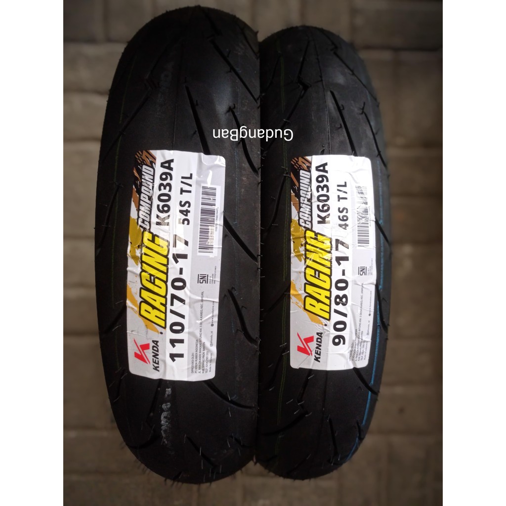( PAKET 2 BAN - RING 17 ) KENDA K6039 90 80 17 DAN 110 70 17 SOFT COMPOUND SPORT 150CC TUBELESS FREE