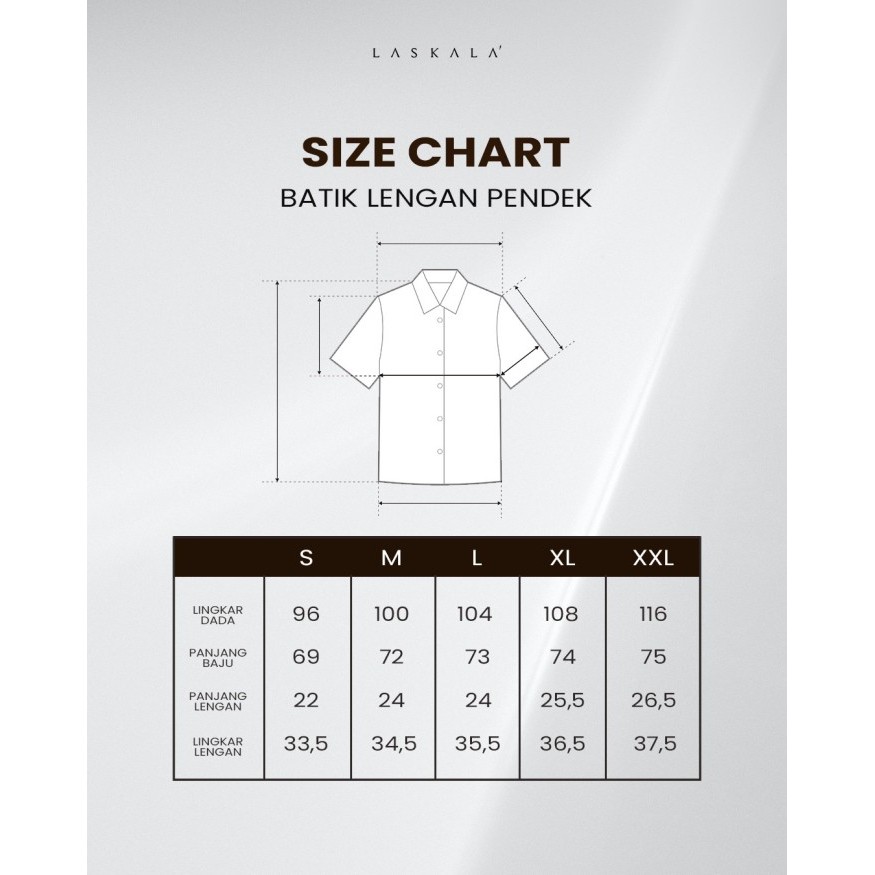 Laskala Batik Premium Slimfit Haikal Hitam Lengan Pendek KP08A306 - S