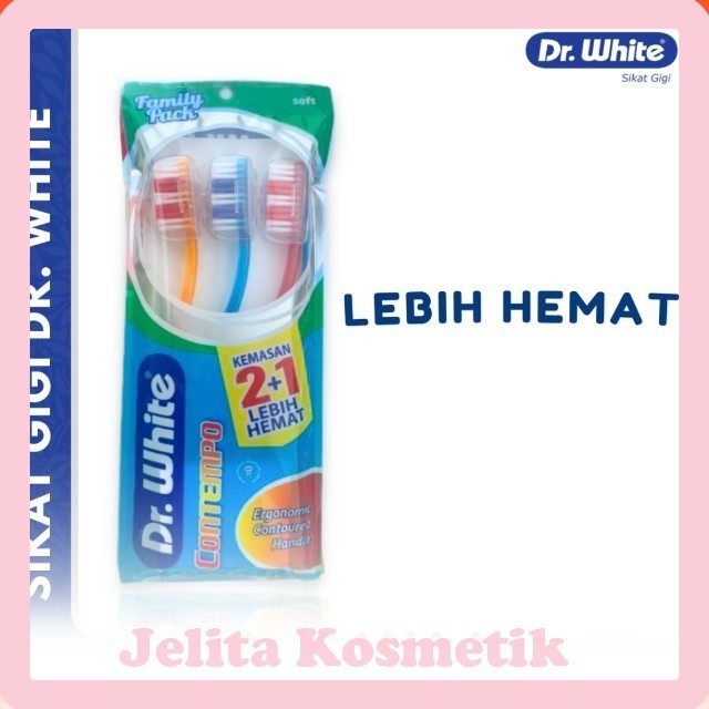 DR WHITE SIKAT GIGI FAMILY PACK CONTEMPO SOFT ISI 3PCS original