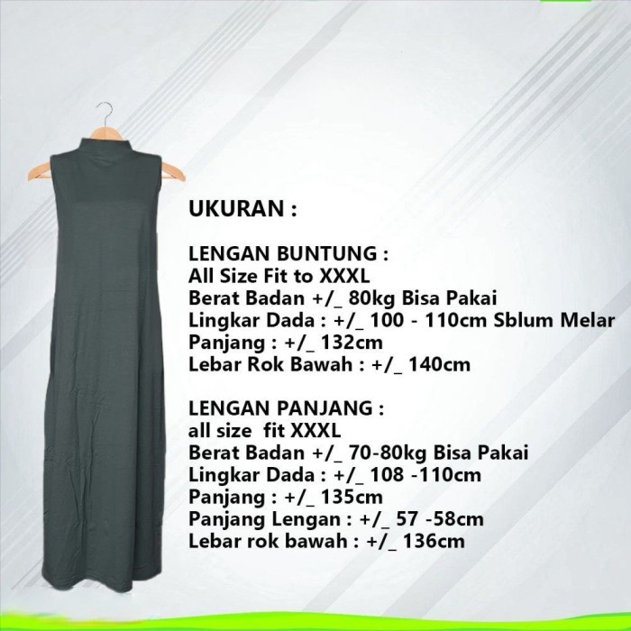 Manset Baju Lengan Panjang Manset Wanita Dalaman Inner Dress Bahan Lembut - Hitam