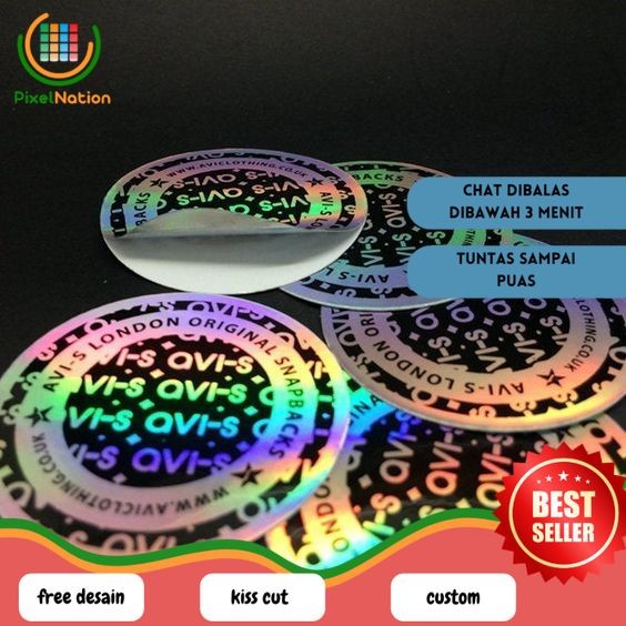 

PiNat SBH 7-15 Cetak Stiker Logo Bulat Custom Sticker Olshop Makanan Bahan Hologram Waterproof