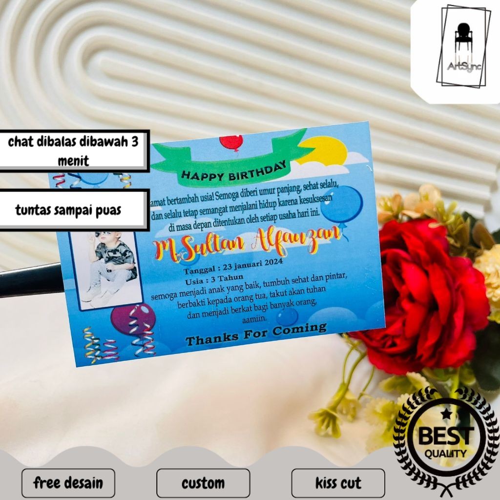 

Syncart Cetak Sticker Ulang Tahun Anak Custom Chromo Persegi Stiker Label Hampers Ultah Birthday