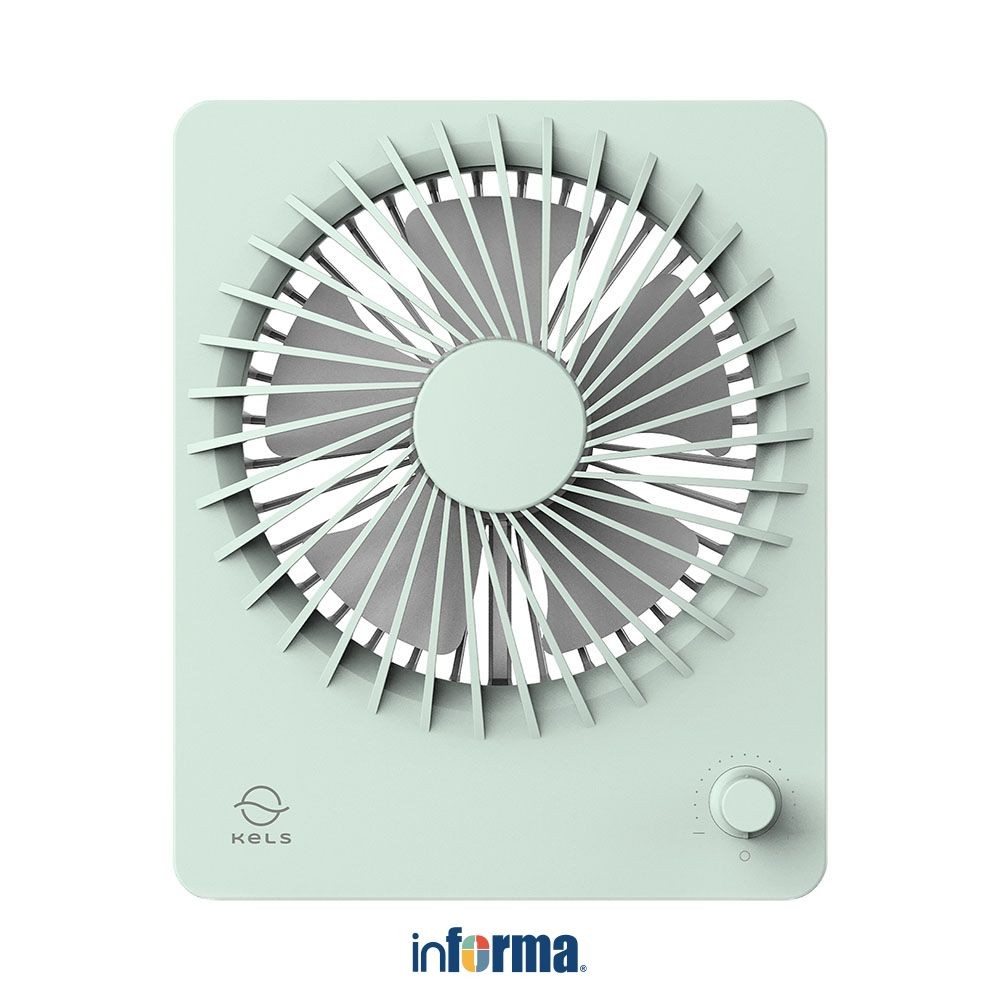 Informa Kels Shea Kipas Angin Portable Rechargeable - Hijau Portable Fan Kipas Travel Serbaguna Peny