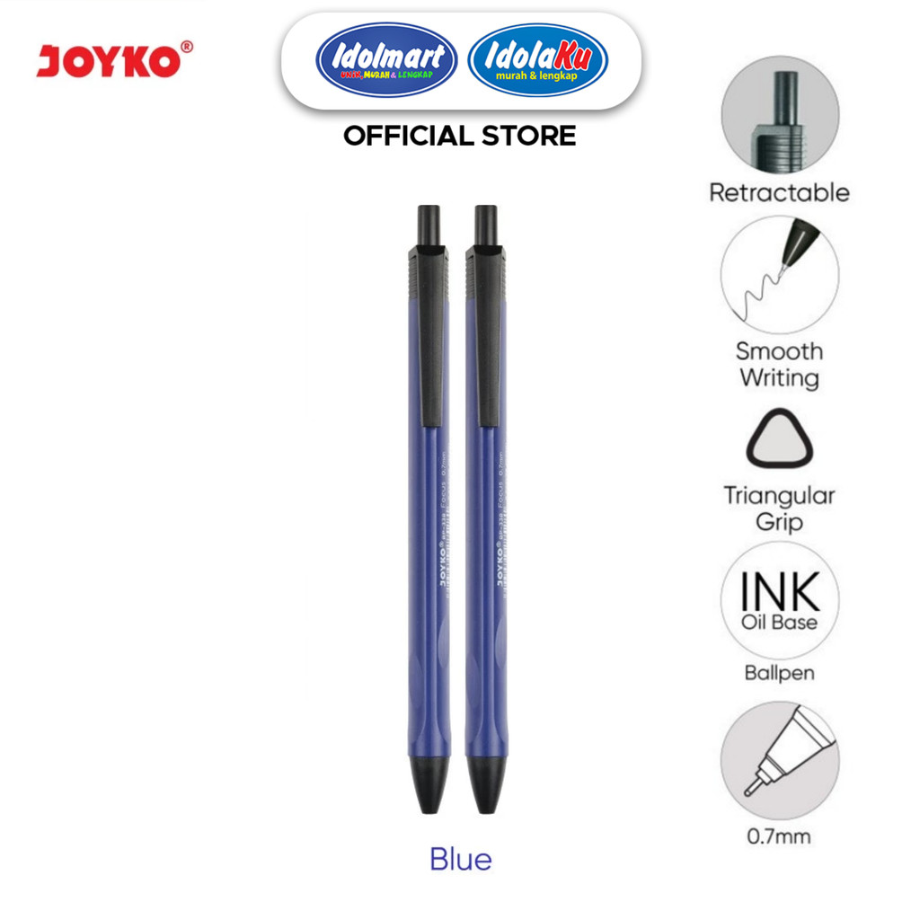 

IDOLMART Pulpen Joyko BP-338 Blue Pcs Satuan