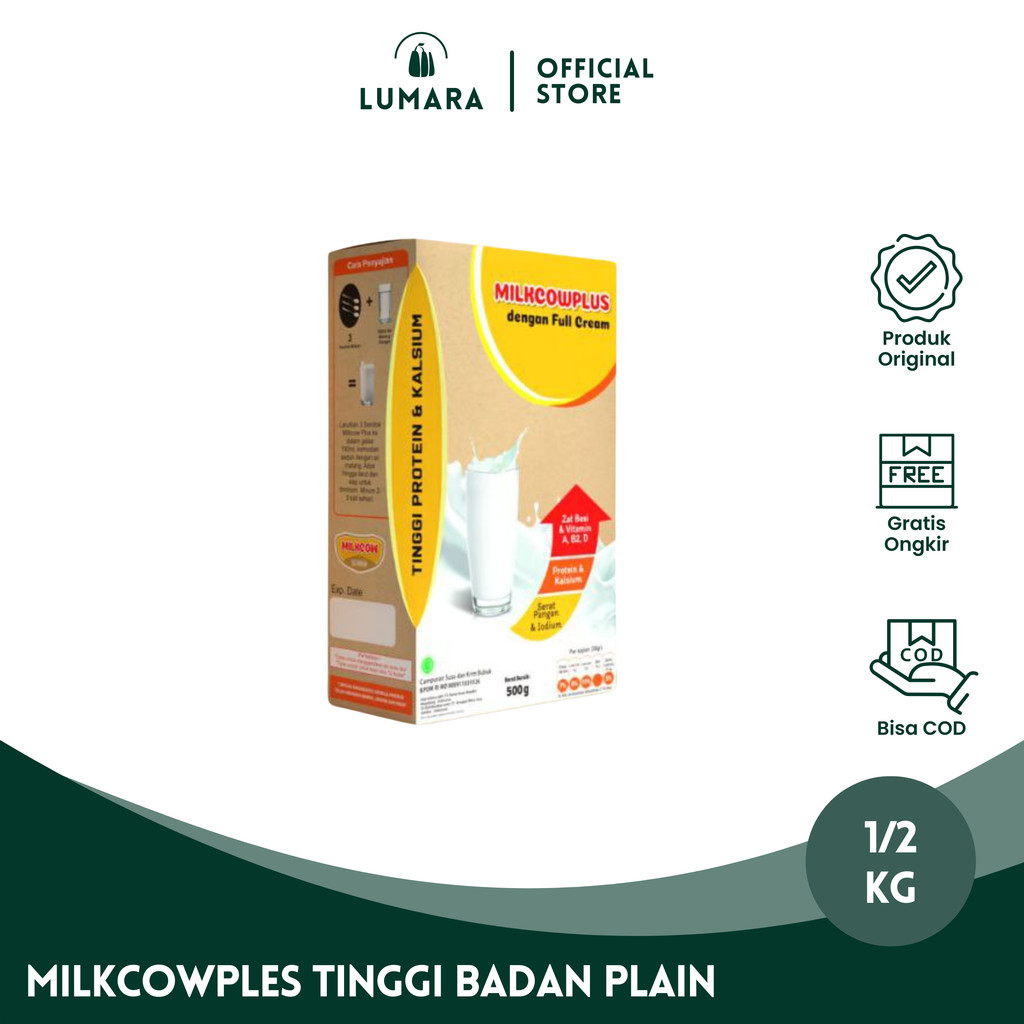 

MILKCOWPLUS Susu Gemuk Peninggi Badan Dan Penambah Nafsu Makan Original Plain 500 gram