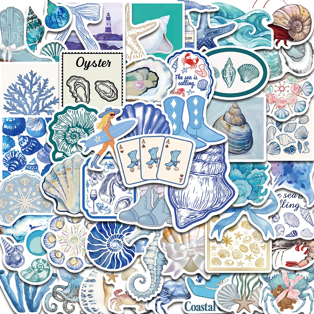 

50PCS Cute The Coastal Girl Sticker Harajuku Kawaii Luggage Waterproof Graffiti Skateboard Laptop Scrapbook Phone Stickers ﻿