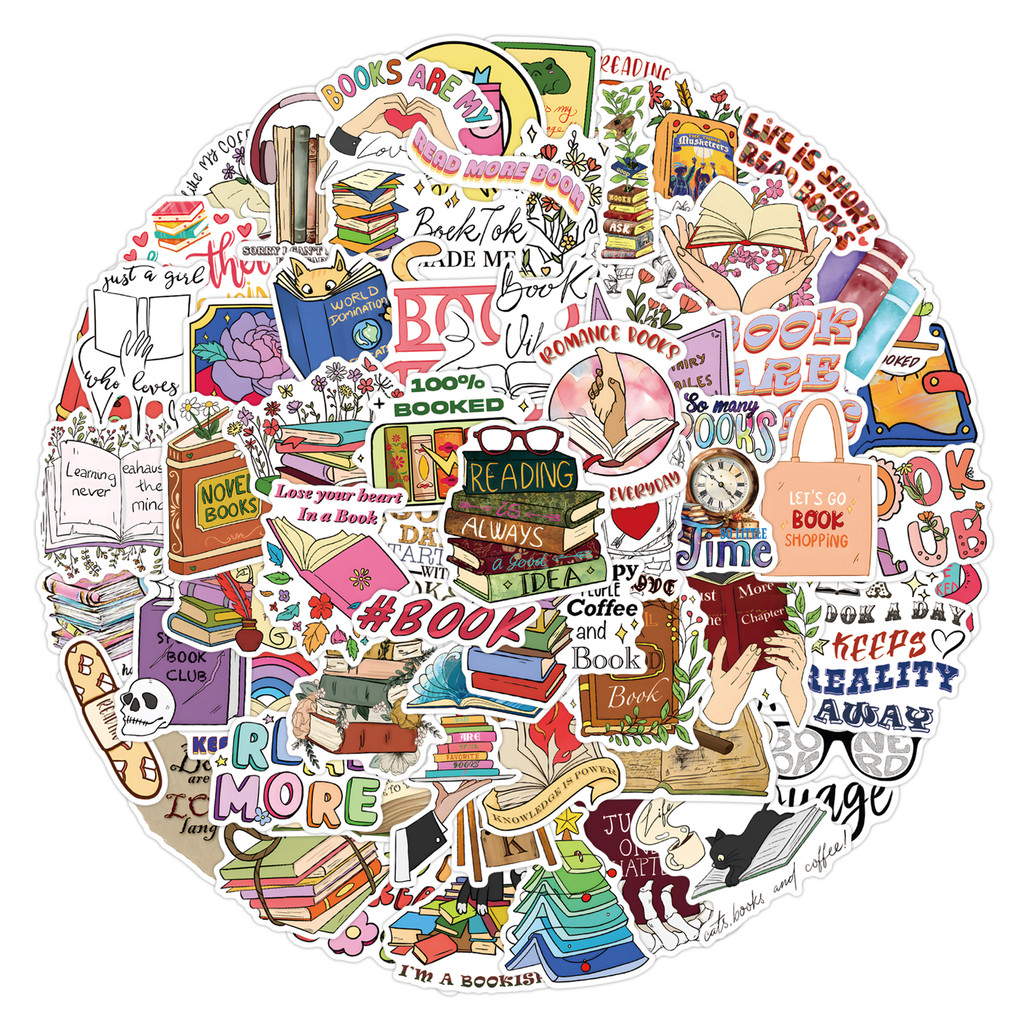 

10/30/50/100pcs Reading Book Stickers Laptop Bicycle Guitar Skateboard Sticker Kid DIY Graffiti Waterproof stickers