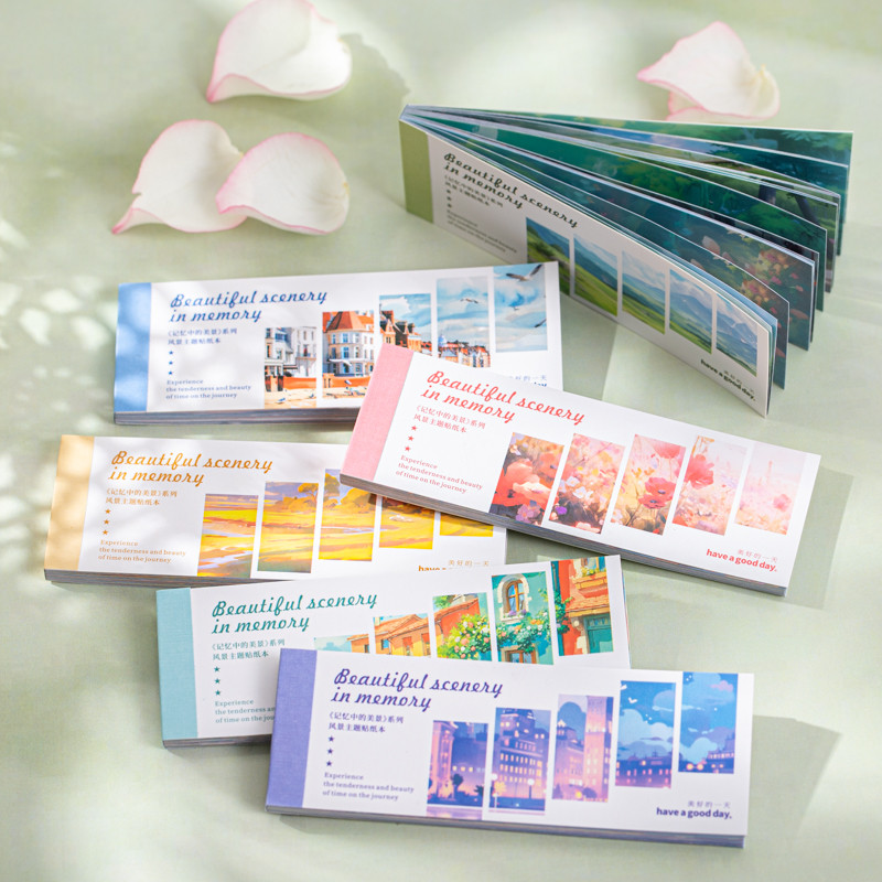 

Journal GO 30sheets Aesthetic Scenery Sticker Book Diy Diary Planner Decoration Album Scrapbooking Kawaii Scene Decals