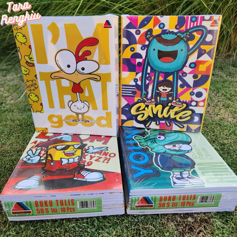 

TR - 10pcs Buku Tulis Segitiga Quarto 38 lembar dan 58 lembar dan Buku Tulis Campus