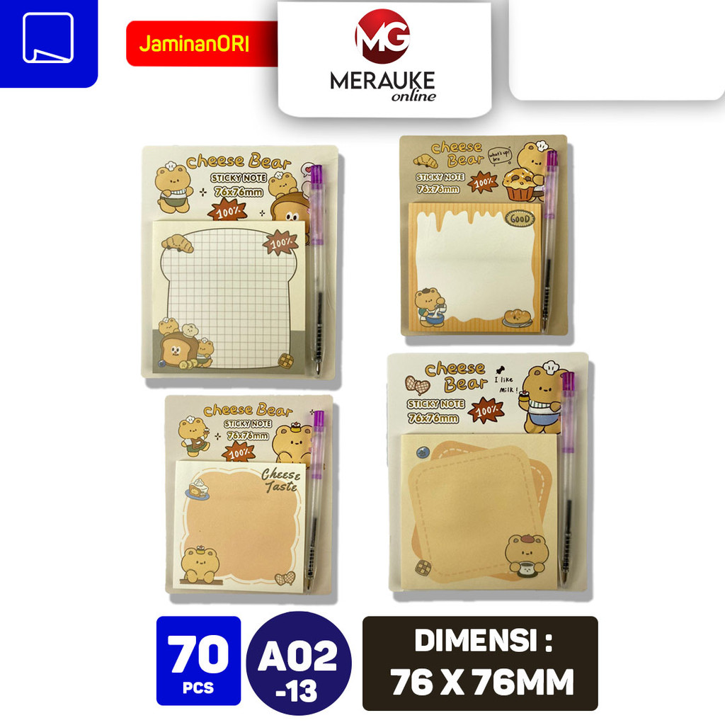 

JIN NA XING Sticky Notes + Ballpoint CHEESE BEAR A02-13