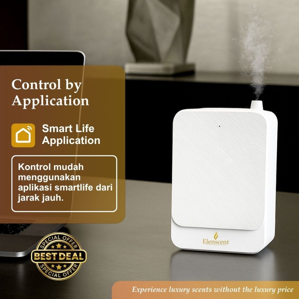 Elenscent Smart Scent Diffuser Coverage 300m3 Nebulizer Pengharum Ruangan Besar Hotel Salon & SPA