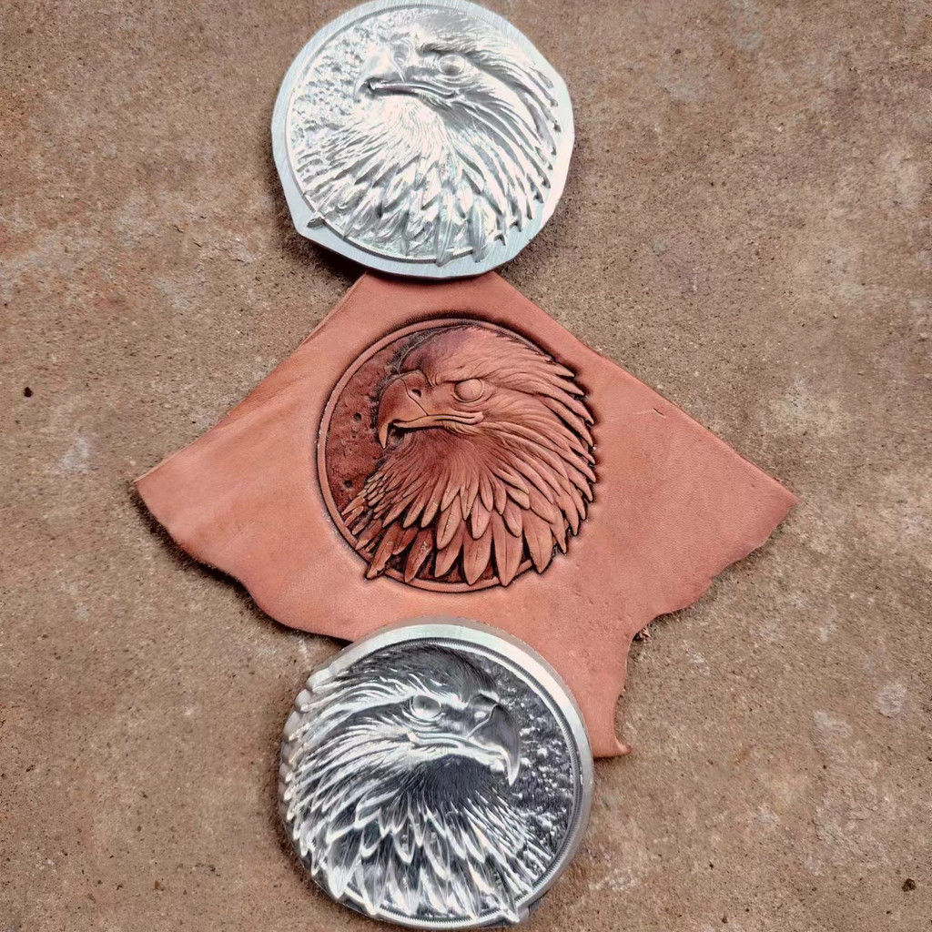 

3D Eagle Head Design Leather Embossing Mold Concave-convex Carving Stamp Leathercraft Aluminum Metal Stamps Hydraulic Press Mold