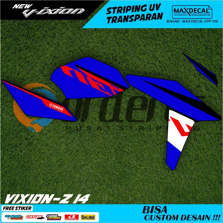 Striping Transparan New Vixion NVA Terbaru – Sticker Transparan Bahan Premium Max Decal UV, Anti Pud