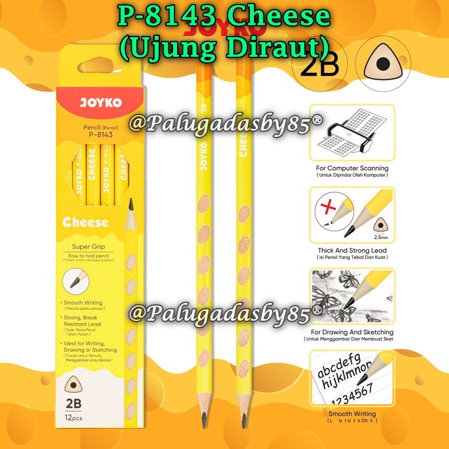 

(1 Pak/12 Pcs) GROSIR Pensil JOYKO P-8143 2B Cheese / Pencil Pensil Joyko P-8143 (1 Pak/12 Pcs)