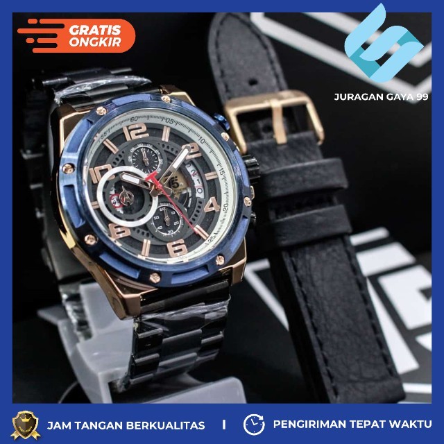 Jam Tangan Pria Sport T5 H 3706G Chronograph Tanggal Aktif & Paper Bag - Bisa Bayar Ditempat - COD -