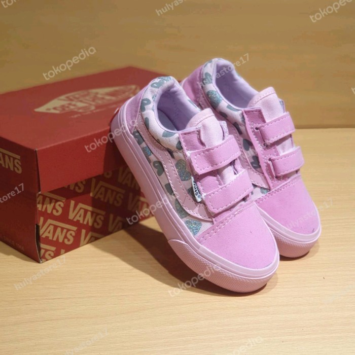 ✨LARIS✨ -Sepatu Anak Vans Pink Love Sepatu Anak Perempuan Sepatu Anak Cewe Pink - 27, Perekat