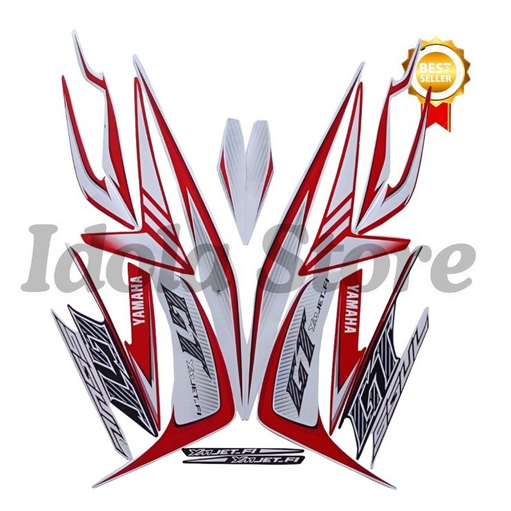Stiker Striping Mio Soul GT 2013 Putih Merah List Stiker Standar Mio Soul GT 2013 Terbaik