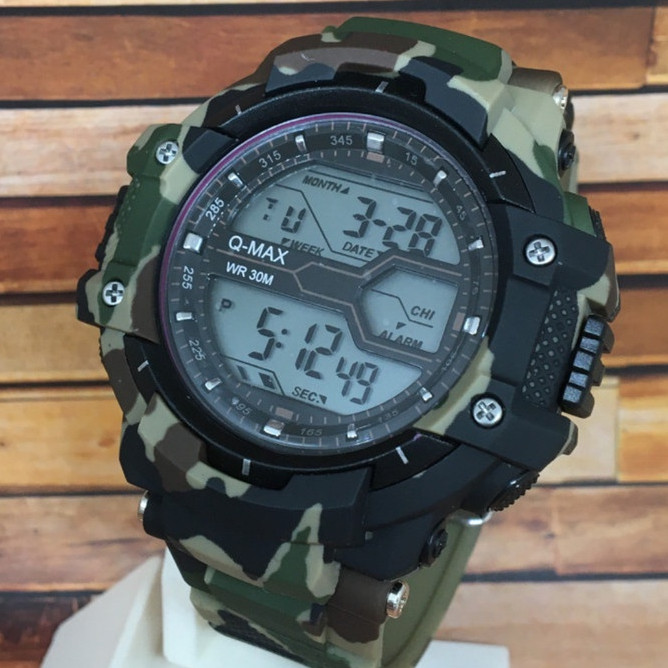 JAM TANGAN QMAX LORENG ORIGINAL | WATER RESIST | JAM TENTARA