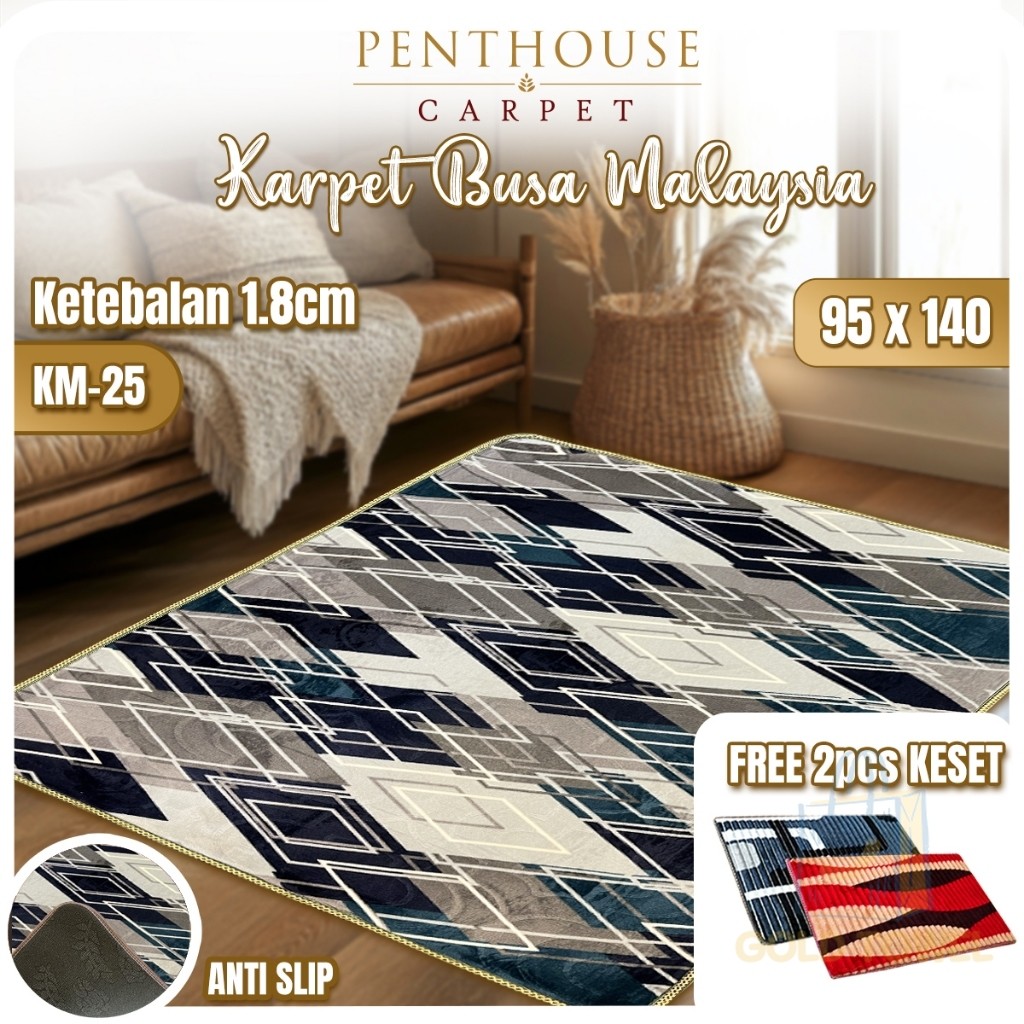 PENTHOUSE Karpet Busa Malaysia 95 x 140 | Halus Lembut Tebal