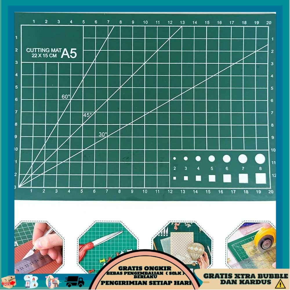 

TQK - HUAN MEI Working Pad Cutting Mat Alas Potong Papan Kerja A5 22 x 15 cm - GKSA4