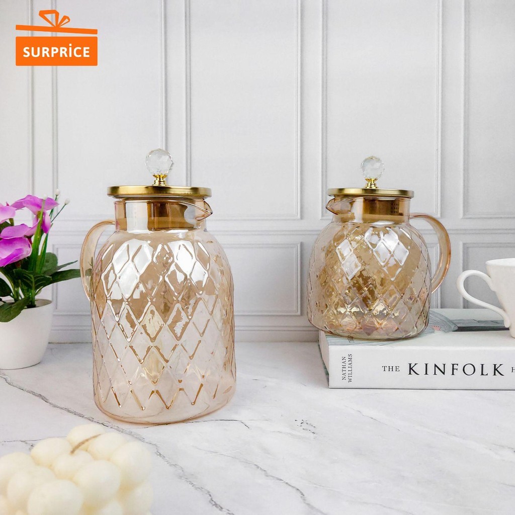 Surprice DIYA Teko Kaca Diamond Teh Pitcher 1500 ML  Dan 1800 ML / Teko Teh Diamond / Teko Tahan Pan