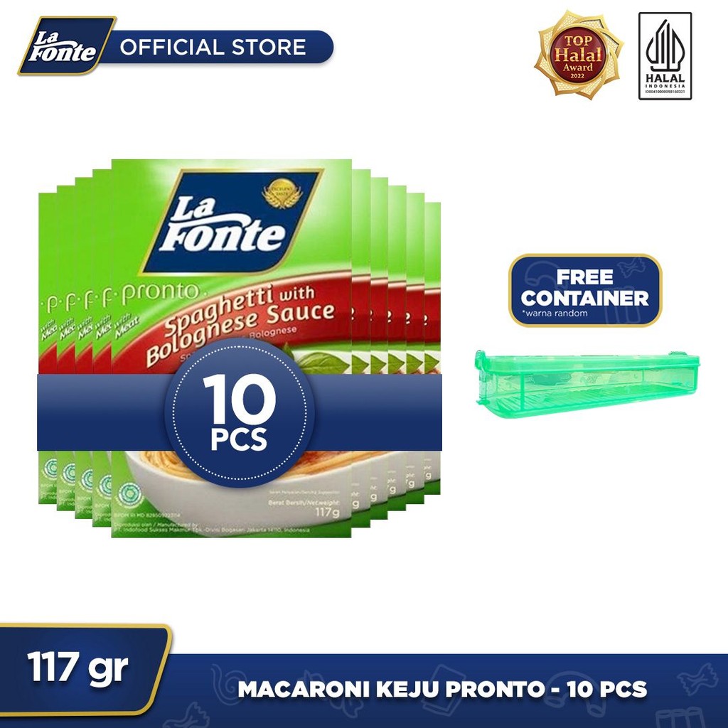 

La Fonte Spaghetti Saos Bolognese 117gr - 10 pcs Free Container