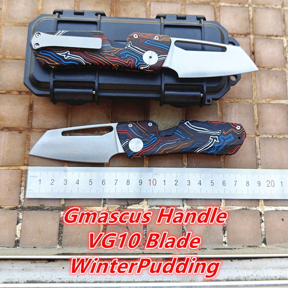JUFULE New WinterPudding B4 Magnet Inside G10 Gmascus Handle VG10 Ceramic Bearings Pocket EDC Tool C