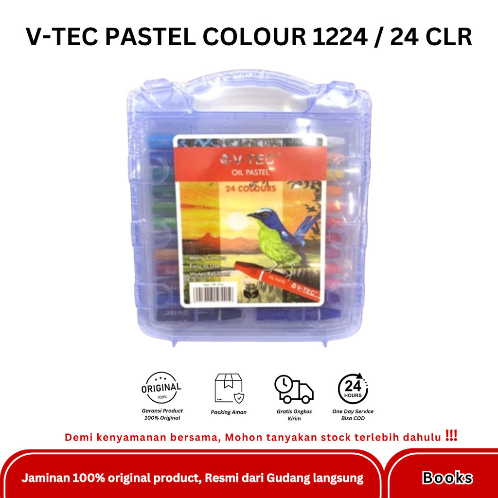 

V-TEC OIL PASTEL COLOUR CRAYON 1224 / 24 WARNA
