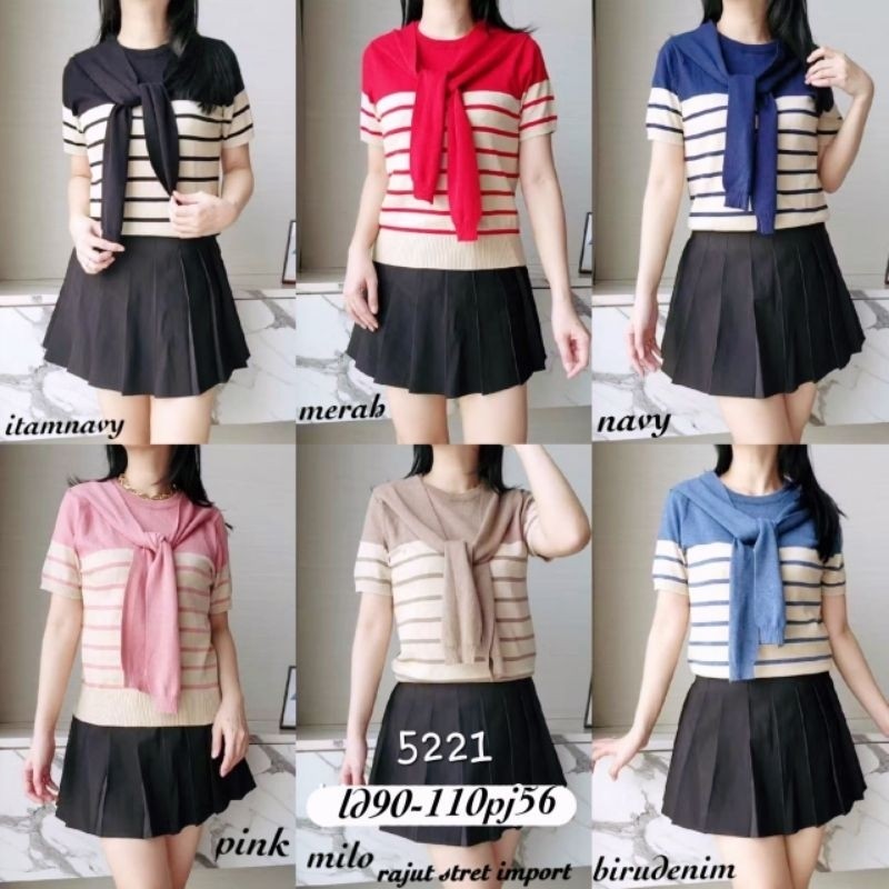 5221 rajut kaos #pakaian dress atasan blouse kemeja setelan