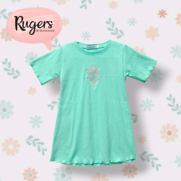 Shopee Lokal - RBK Dress Anak Perempuan Rib Basic Casual Hijau Tosca