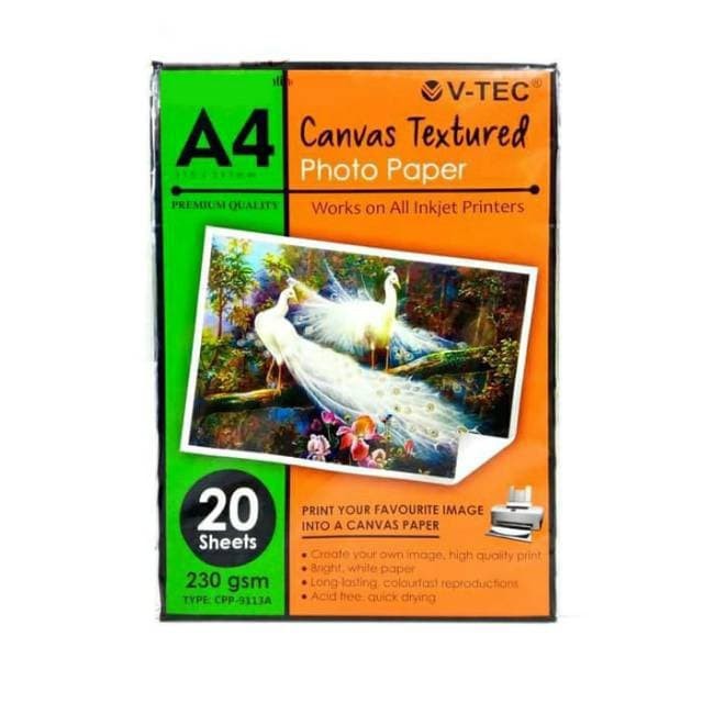 

V-TEC CANVAS PHOTO PAPER TYPE CPP-9113A A4 230GRAM