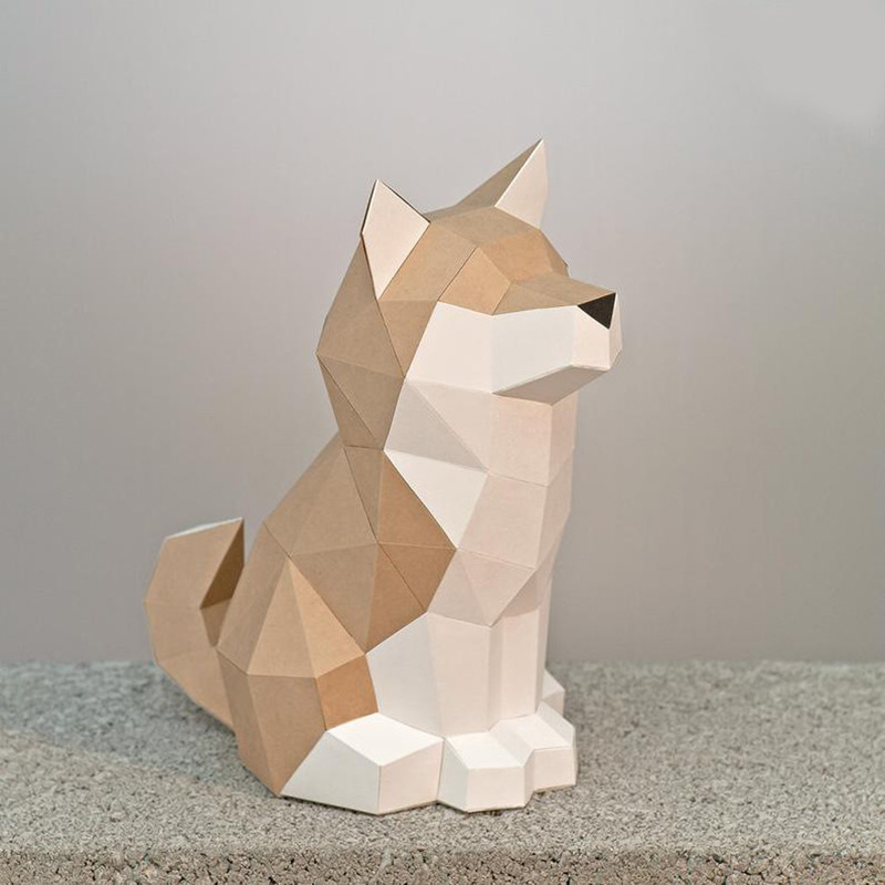 

Creative 3D Paper Mold Material Pet Dog Match Dog Model, Handmade Paper Mold