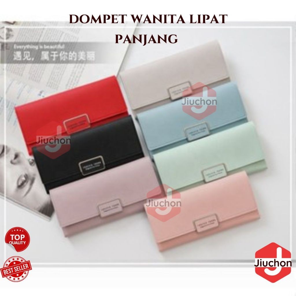 JIUCHON Dompet Wanita Lipat Panjang Forever Lovely / dompet kekinian Lucu Remaja Kekinian Fashion