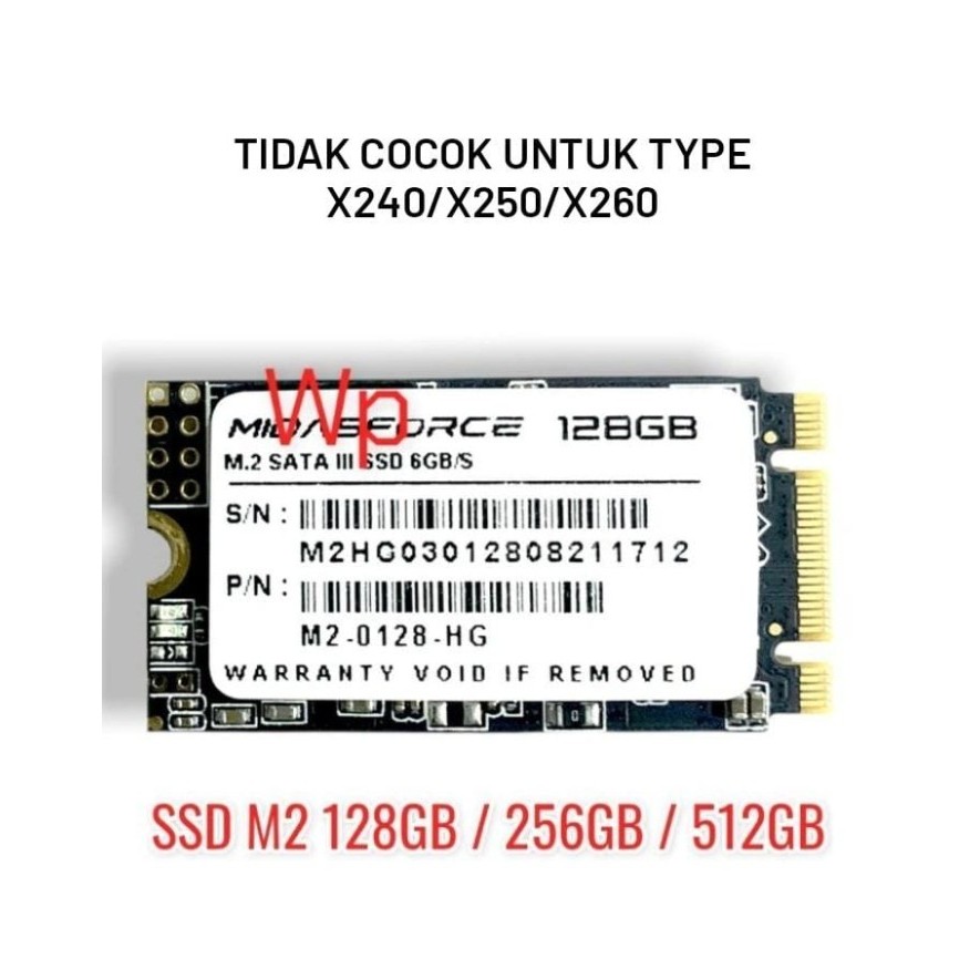 SSD Laptop T440 X240 X250 x260 x270 T450s T440P T440S - 128GB
