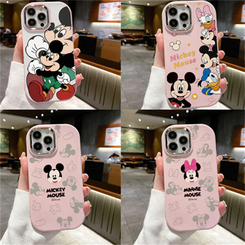 Casing Ponsel Seri Mickey Kartun Lucu, Casing Ponsel Mickey Merah Muda, Cocok untuk iPhone XR iPhone