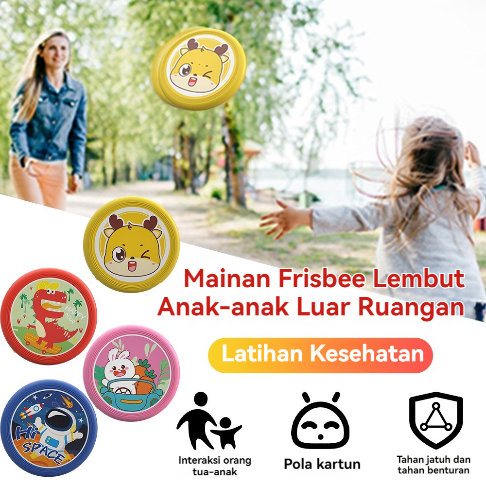 Mainan Anak Soft Frisbee Piring Lempar Pu Flying Disk Outdoor Foam Lembut Olahraga Sport