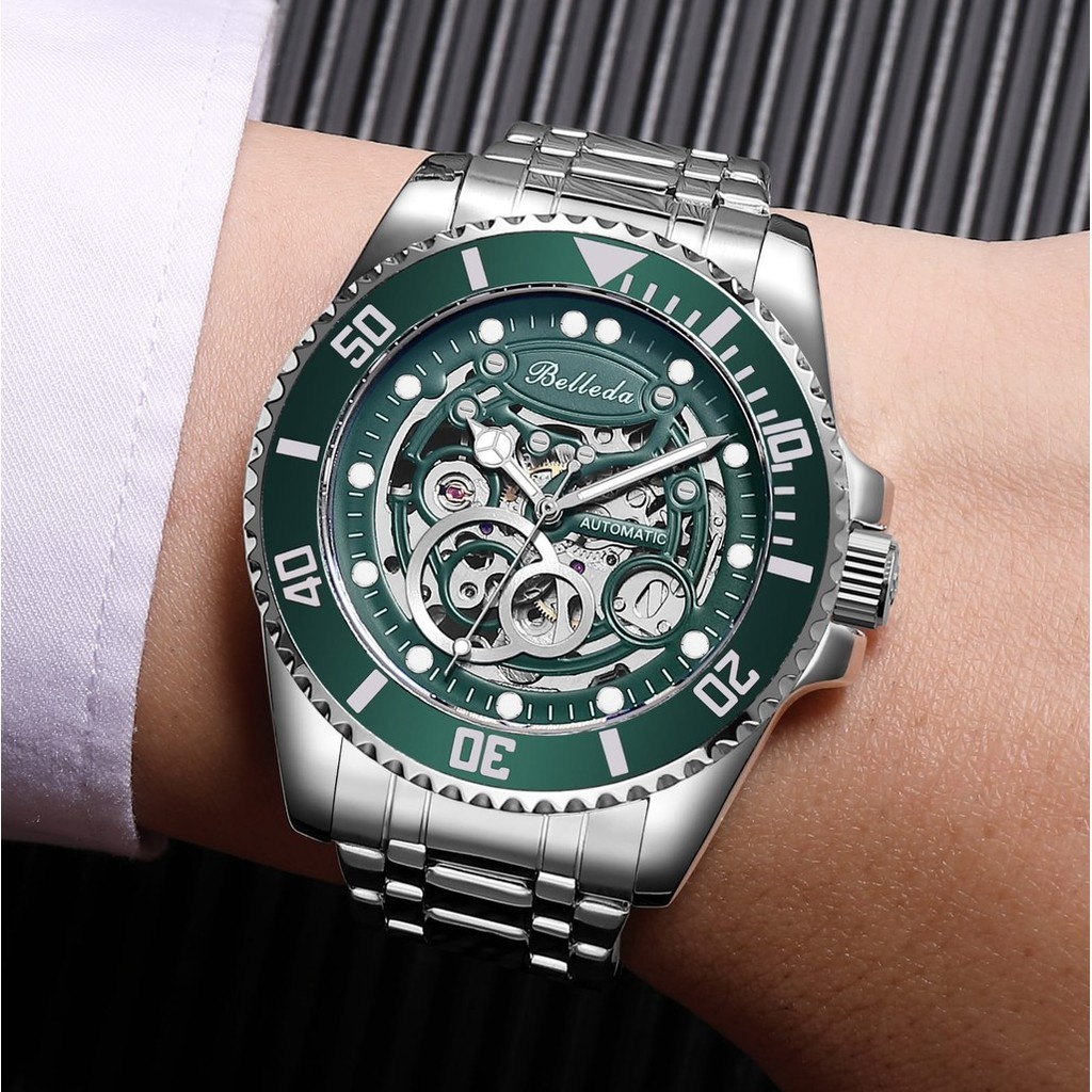 JAM TANGAN ORIGINAL AUTOMATIC BELLEDA 9479 RANTAI JAM TANGAN STAINLESS STEEL