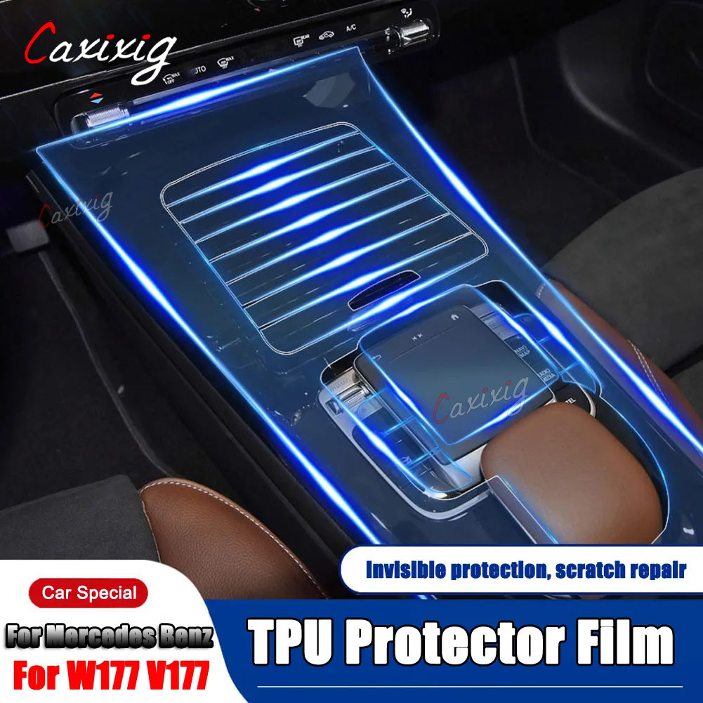

For Mercedes Benz A Class W177 V177 A180 A200 A220 A250 2019+ Car Center Console Full Set Interior Mouldings TPU Protector Film