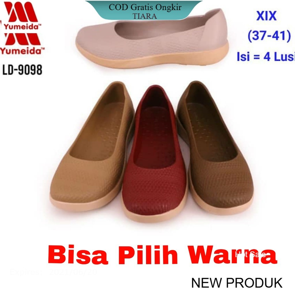 HARGA PROMO sepatu wanita slip on yumeida karet LD 9098 trendy