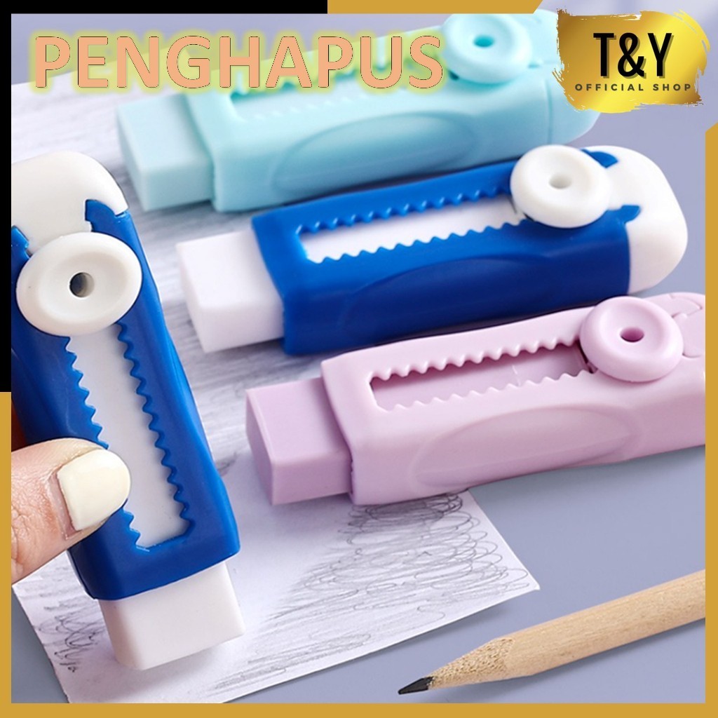 

T&Y Penghapus Mekanik Lucu Penghapus Pensil Dorong Warna Pastel Mechanical Eraser Push & Pull Retractable Perlengkapan Sekolah Anak Sliding Eraser Hapusan Mekanik Warna Lucu Tidak Meninggalkan Serpihan