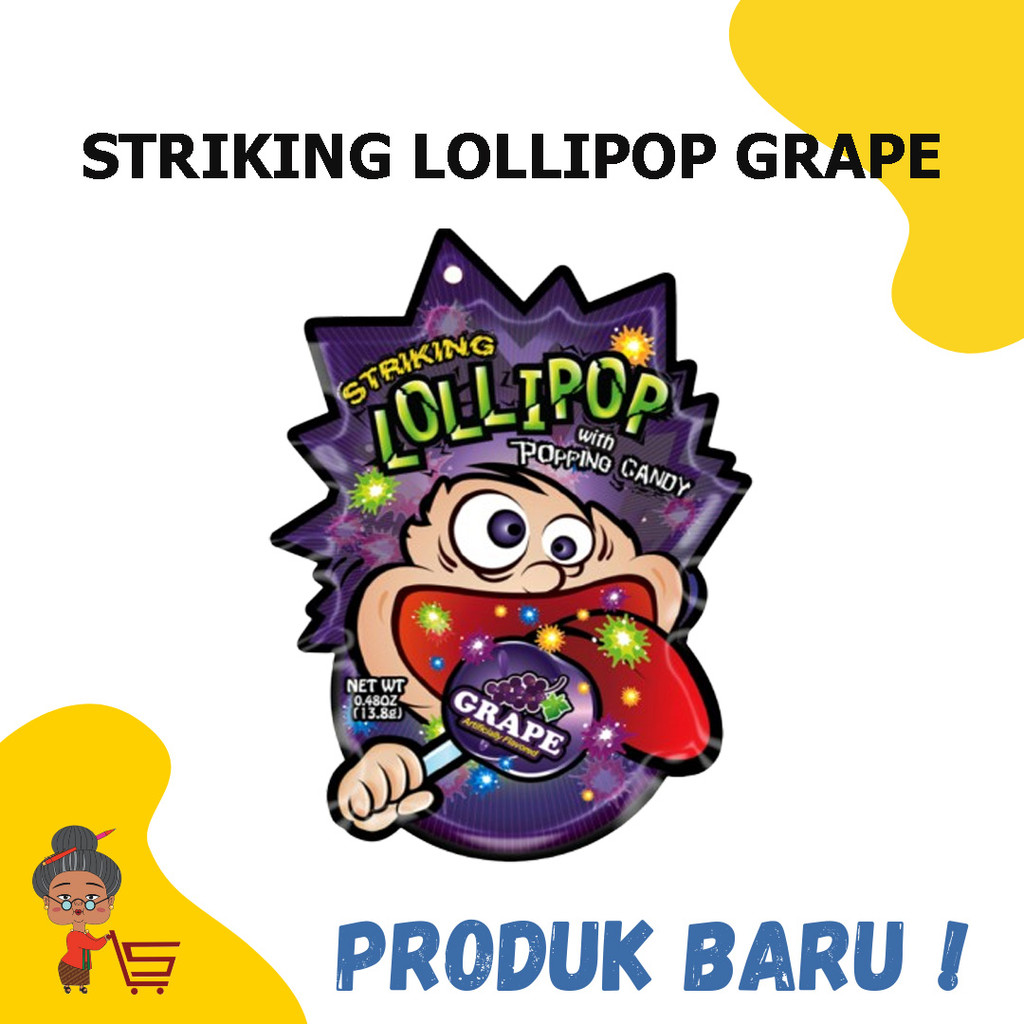 

STRIKING LOLLIPOP WITH POPPING CANDY GRAPE 13.8GR / STRIKING LOLLIPOP GRAPE / STRIKING LOLLIPOP