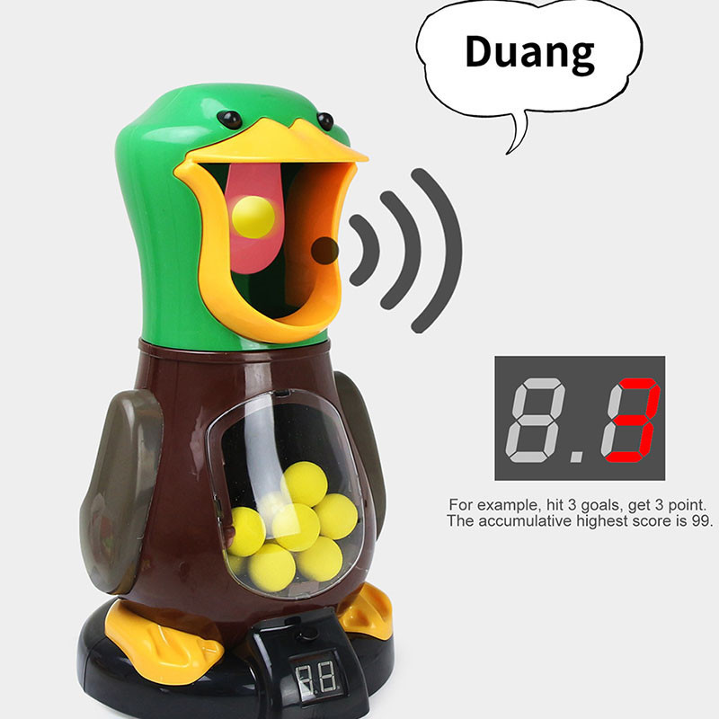 Air-powered Shooting Duck Toys Air-powered Gun Soft Bullet Ball Electronic Scoring Function Battle G