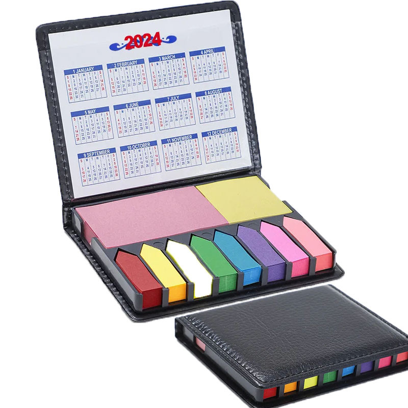 

MultiColor Stickers Set Leather Packaging Box Calendar 1Set Colorful Stickers Organization Sticky Notes Self-Adhesive BookMarker