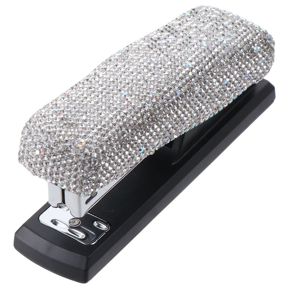 

Bling Crystal Stapler Office Stationery Kit Black Base Diamond Stapler Rhinestone Stapler Office