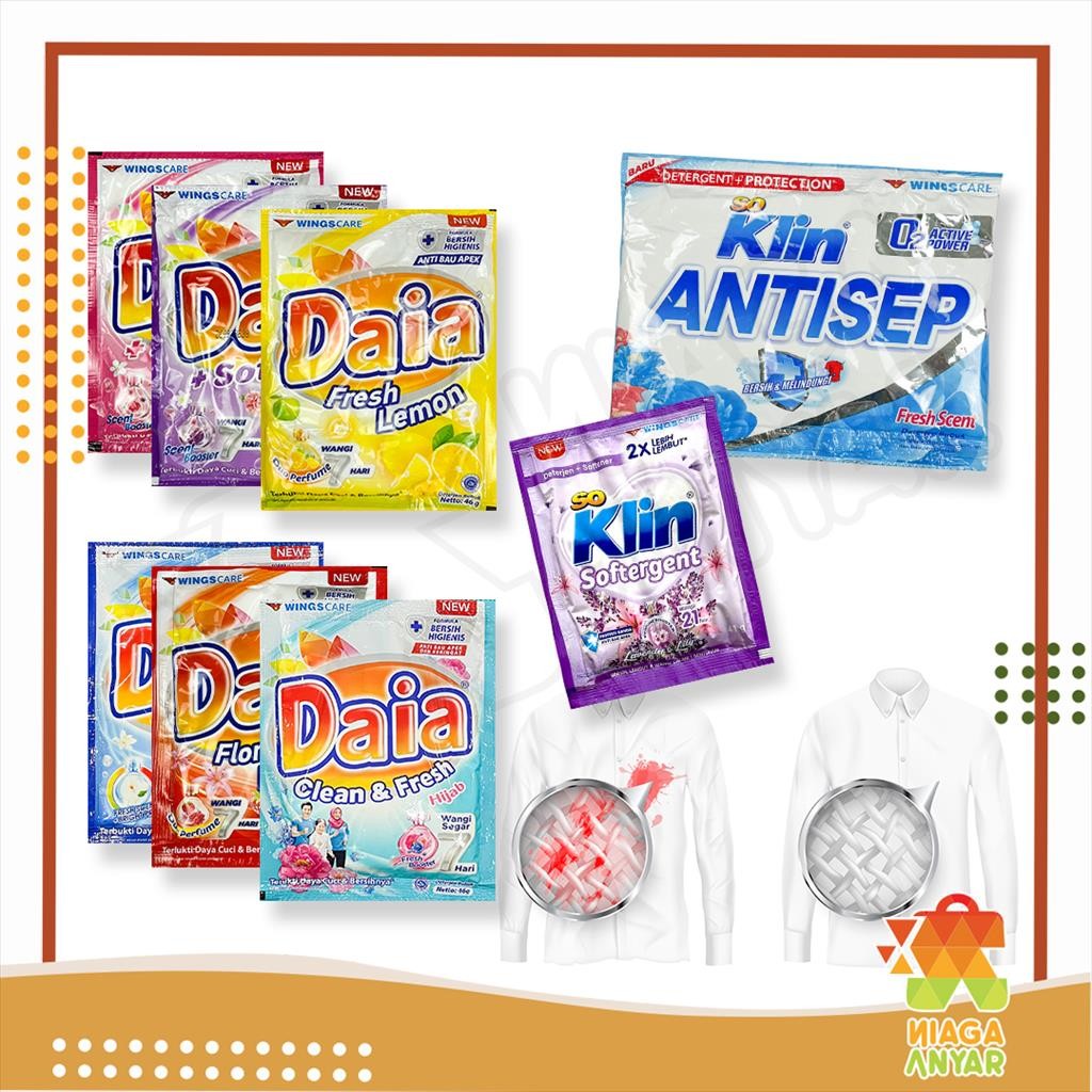 NA Daia So Klin Deterjen Bubuk Sachet Satuan / Soklin Sabun Detergent Detergen Powder Saset / Sabun 