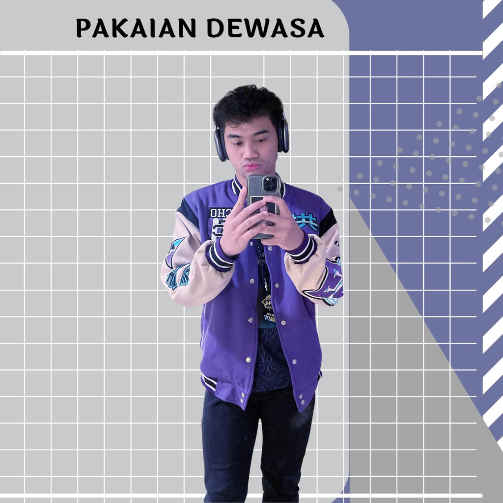 Jaket Echo PH M4 Terbaru Big Size XXXL XXL 3XL XXXXL XXXXXL Varsity Echo Esports Jumbo S M L XL 2XL 