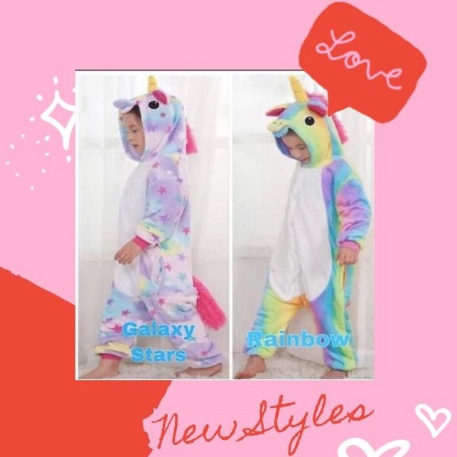 Kostum anak unicorn kostum cosplay unicorn kostum onesie unicorn - 100, rainbow